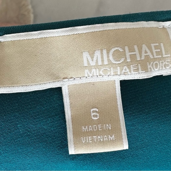 Michael Kors Teal Asymmetrical Sheath Dress - Picture 4 of 9